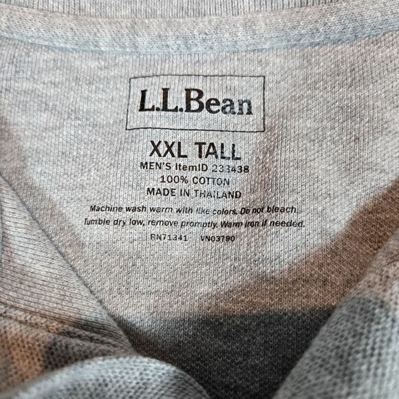 LL Bean Polo Shirt Mens XXL Tall Gray Short Sleeve Traditional Fit Casual Cotton - Picture 3 of 6